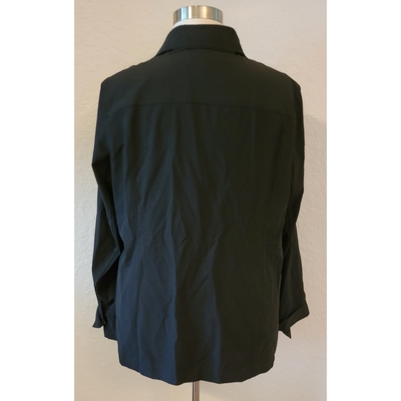 Plus Size Black Long Sleeve Shirt - Picture 3 of 4
